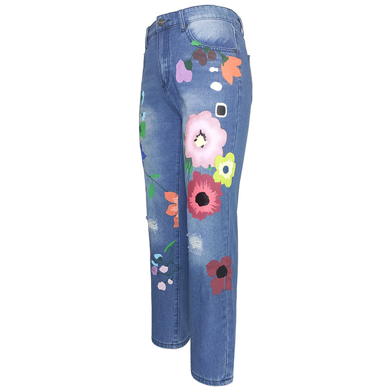 Women printed Denim Pants 19