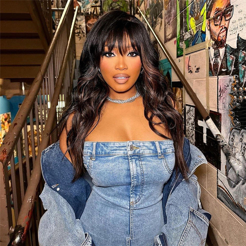 Summer Women Denim Strapless Slim Waist Slim Fit Sexy Bodycon Dress 5