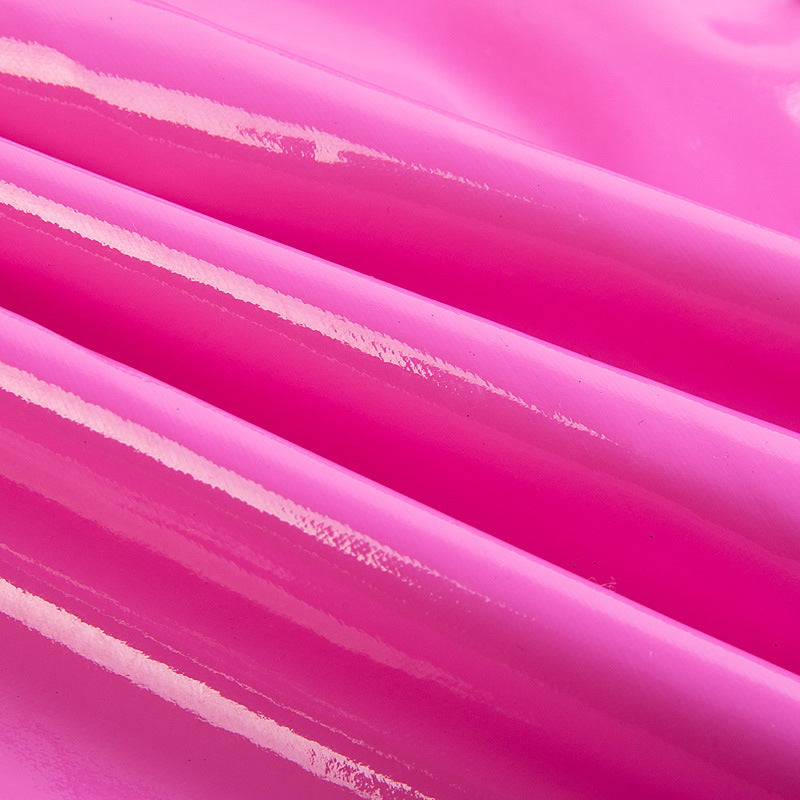 Pu Leather Solid Color Strap Dress Women Tight Fitting Leather Skirt Sexy Sleeveless Leather Bodycon Skirt 21