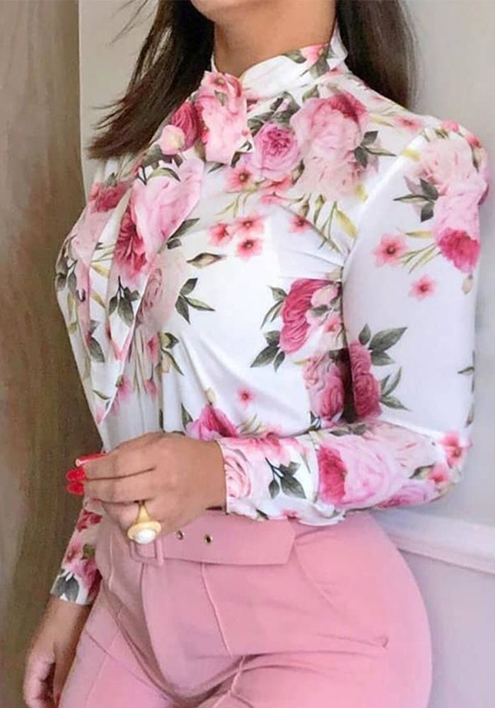 Women Multi-Color Flower Print Shirt