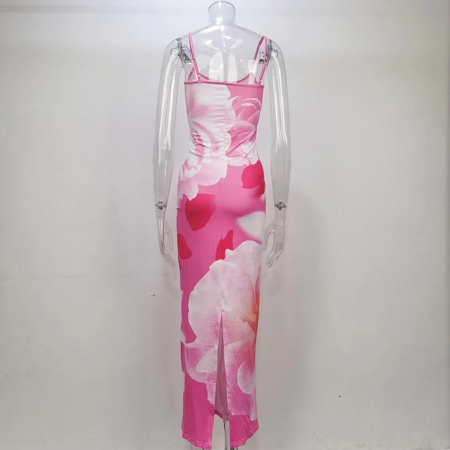 American Women's Summer Fashion And Sexy Low Back Slit Strap Dress 15