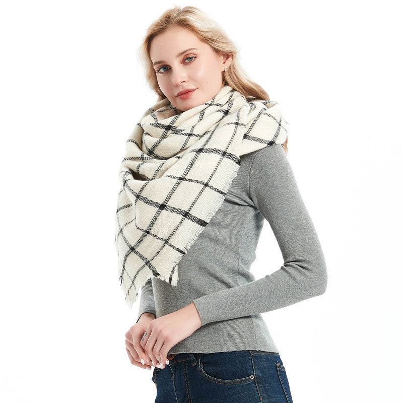 Autumn and winter imitation cashmere plaid square scarf scarf shawl 23