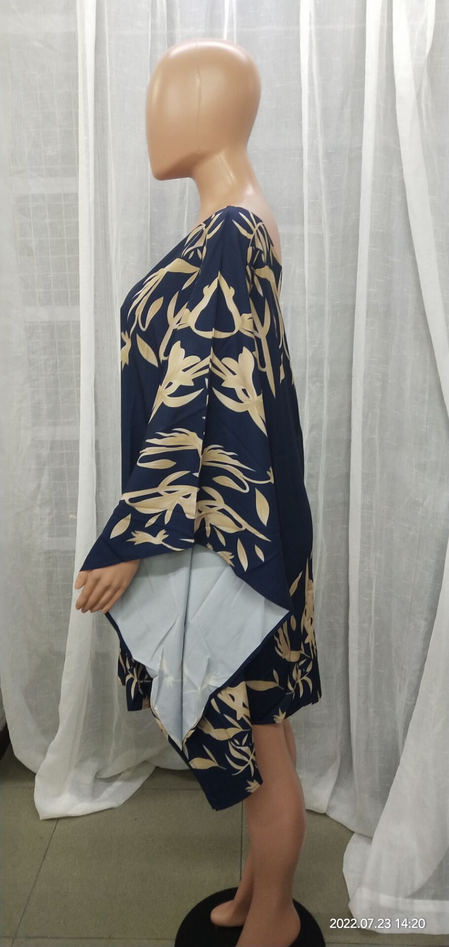 Spring Summer Positioning Print Ombre One Shoulder Casual Dress 22