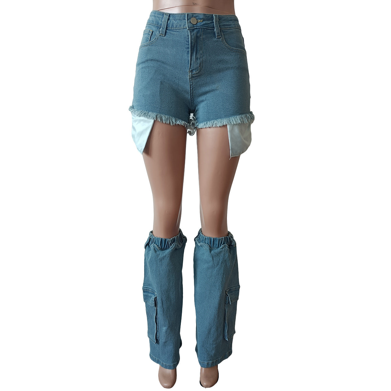 Women Denim shorts and Leg set 9