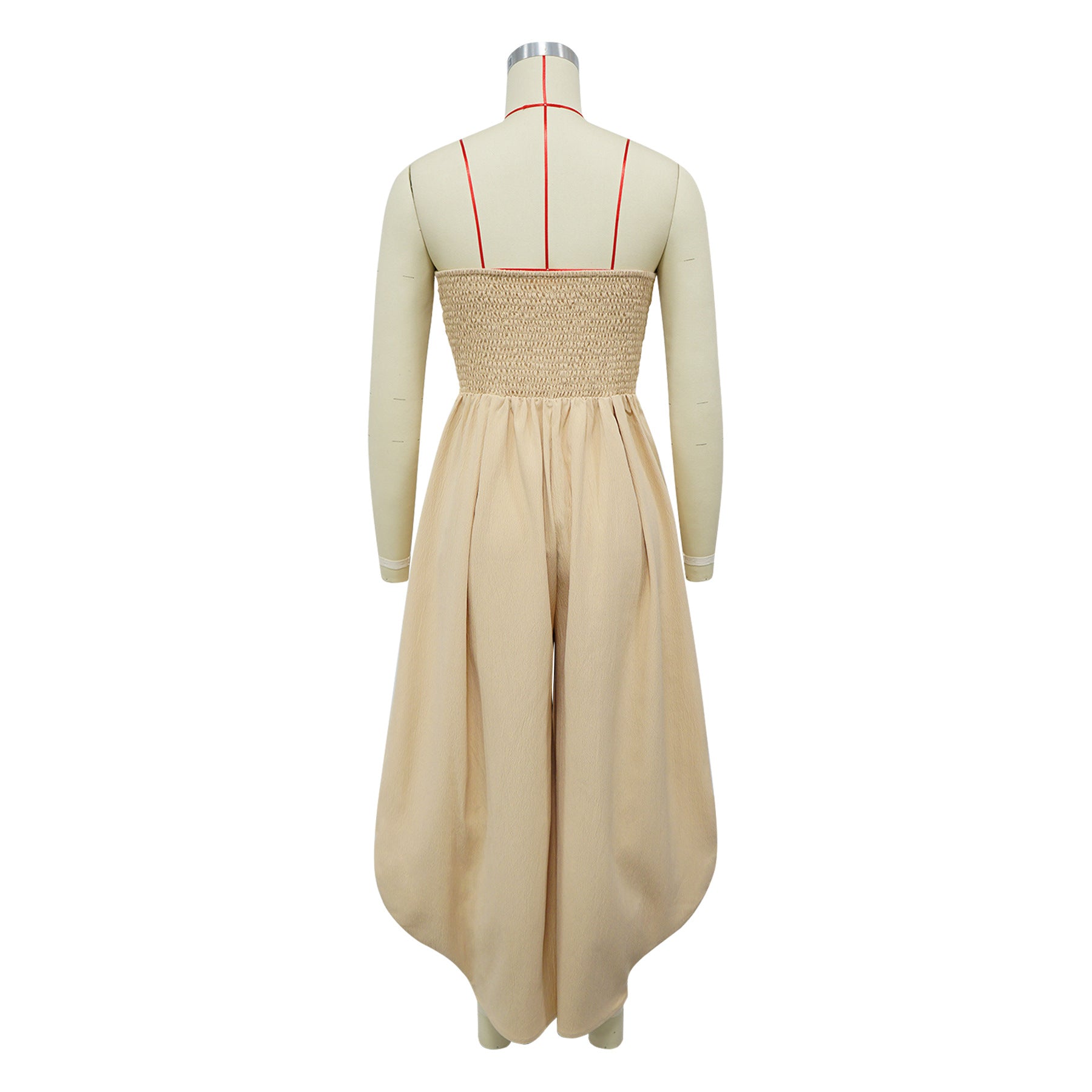 Women's Summer Sexy strapless Solid Color loose Jumpsuit 14