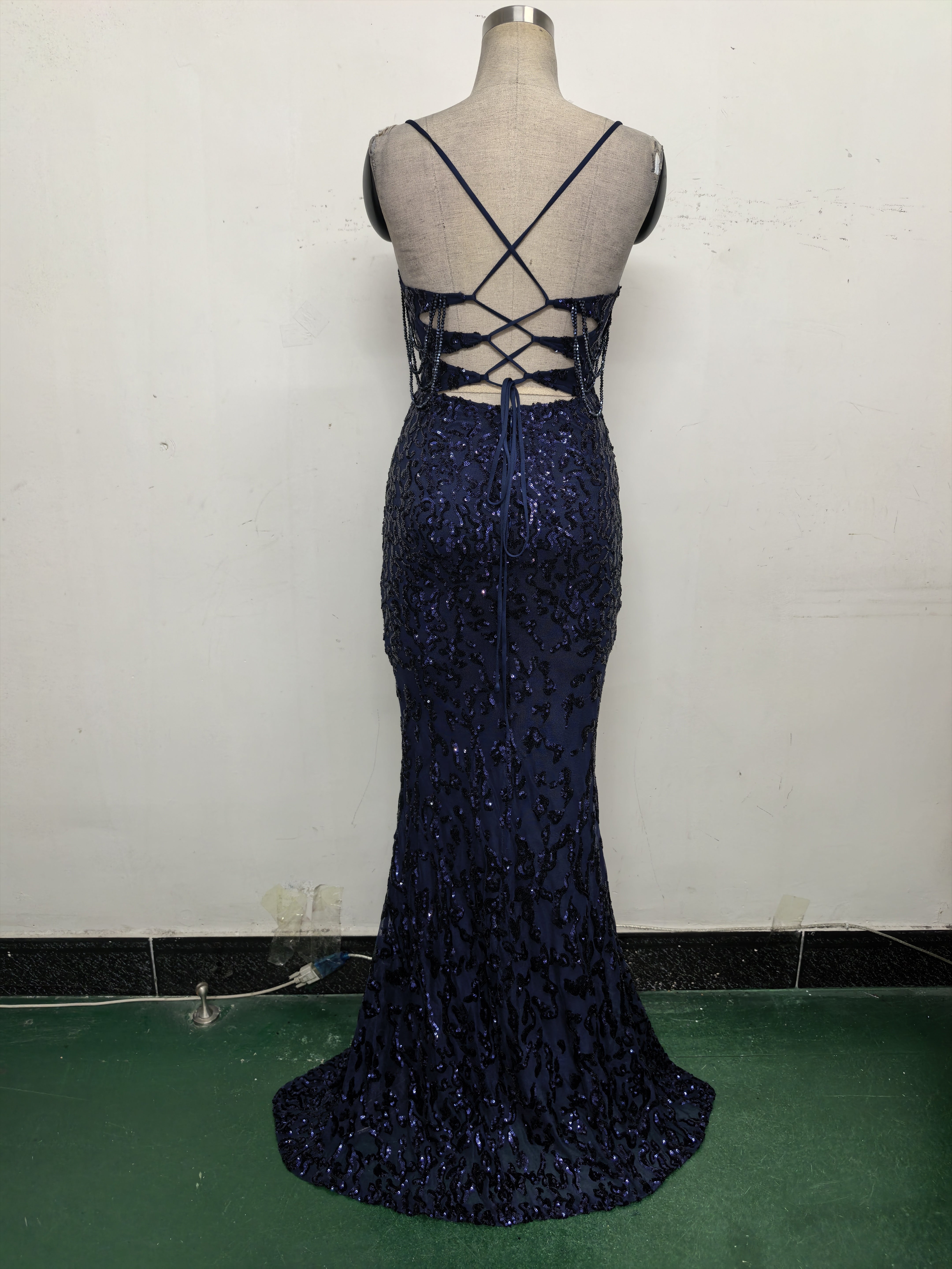 Women crystal diamond sequin embroidery Formal Party evening dress 39