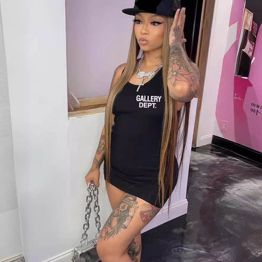 Women Letter Print Sexy Dress 8