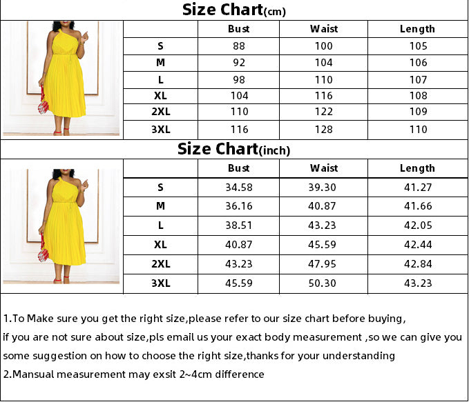 Women Summer Solid Slash Shoulder Lace-Up Loose Pleated Dress 22