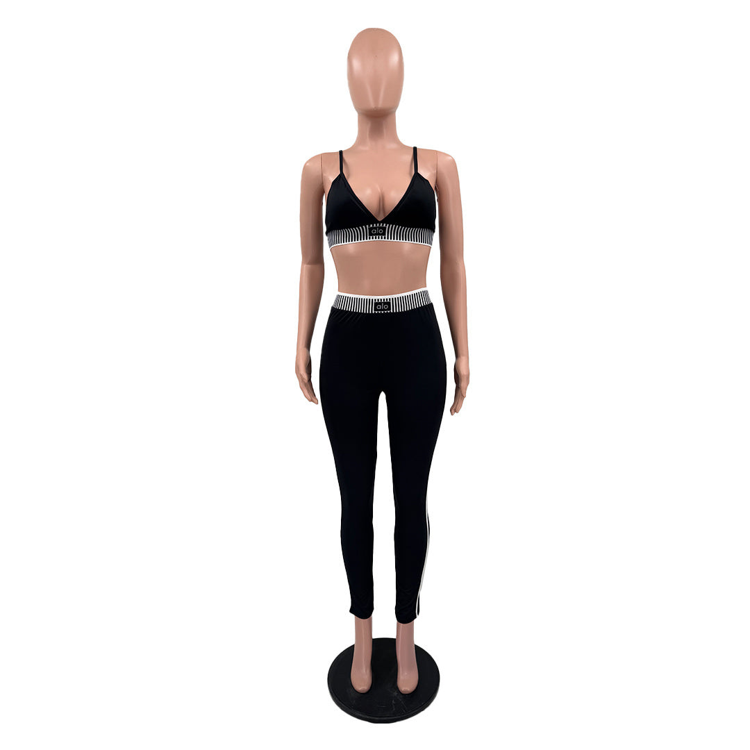 Women Fitness, Running, and Yoga Two-Piece Set (with Bra Pads) 13