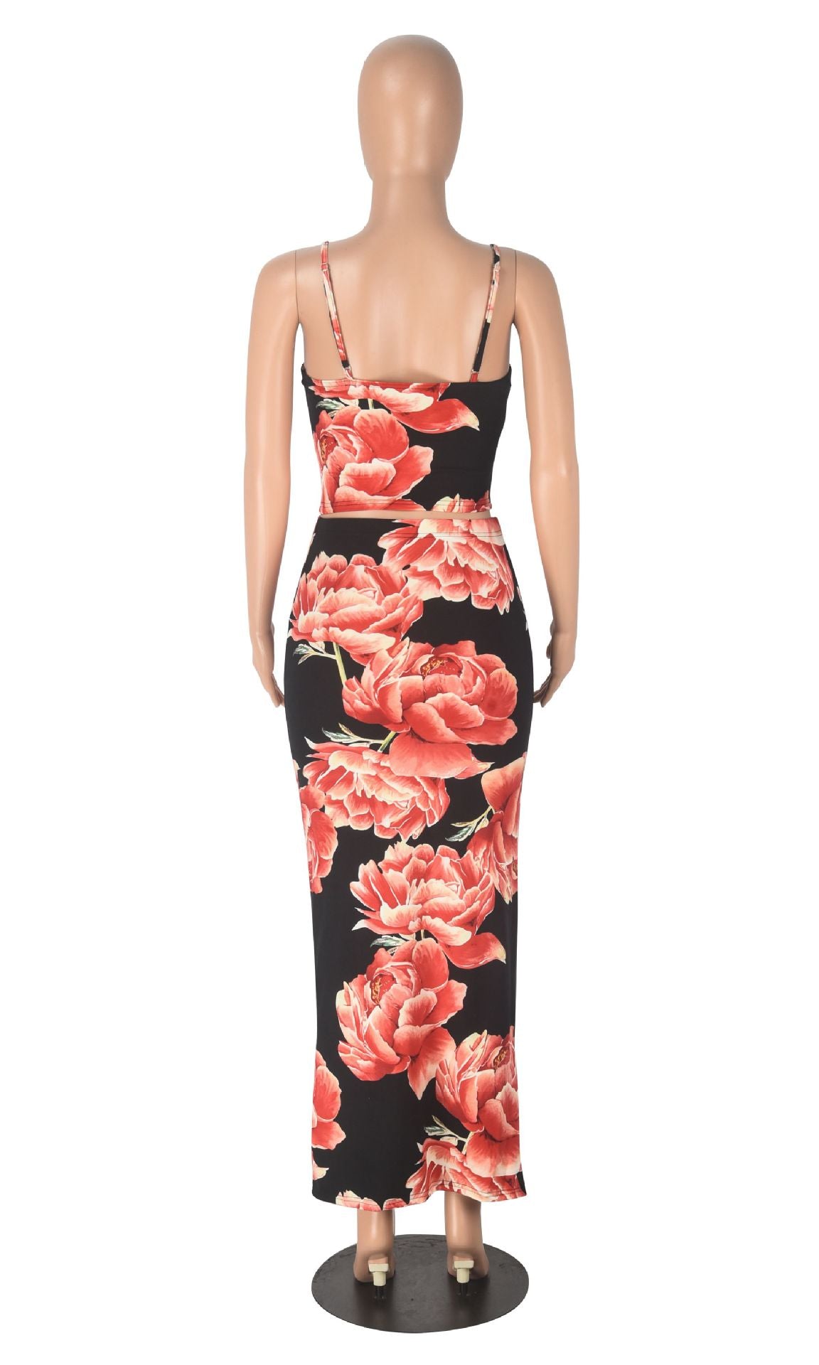 Women Spring Sexy Suspender Crop Top and Bodycon Skirt Two-Piece Set 14