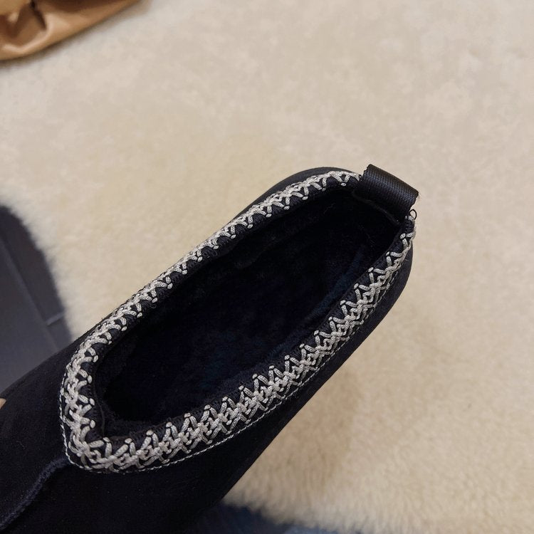 Snow Boots For Women Winter Fur All-In-One Toe-Cap Slippers Platform Furry Shoes 12