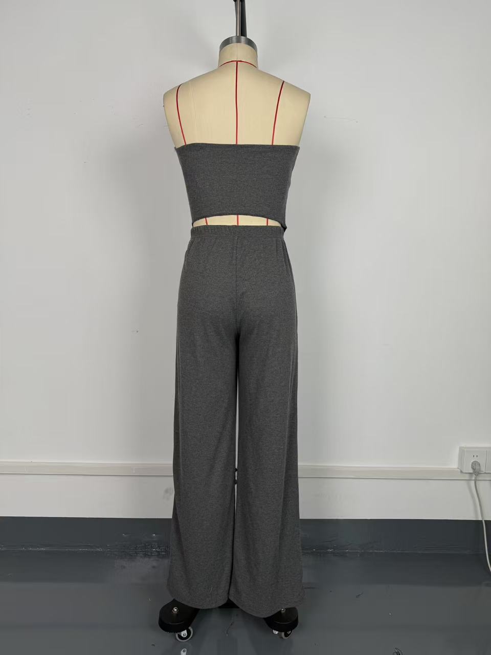 Women Sexy Ribbed Top and Pants Ribbed Two-Piece Set 5