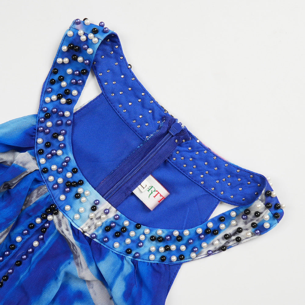 Plus Size Women Off-shoulder Spring and Summer African Print Bubble Bead Maxi Dress 13