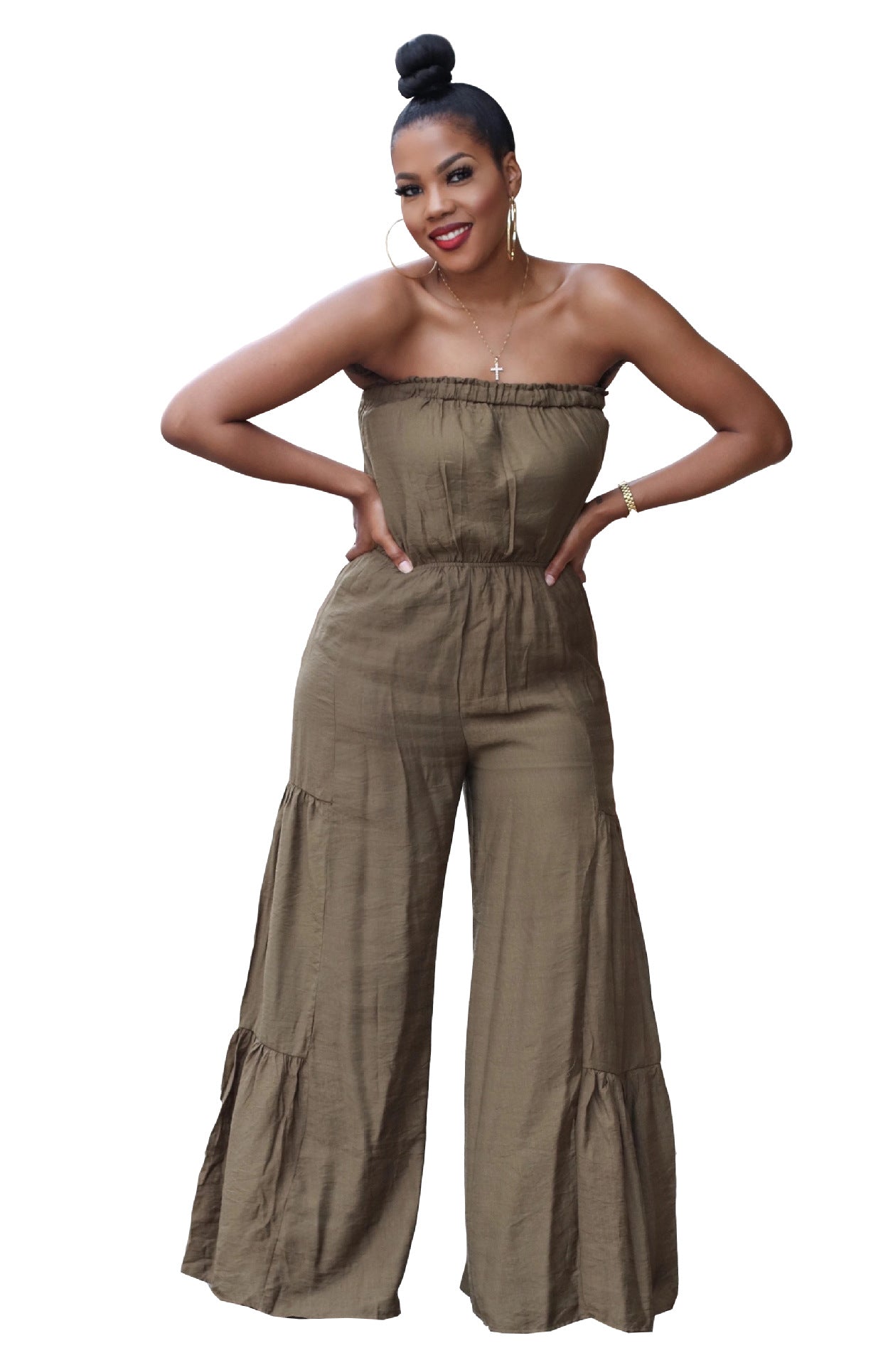 Wrapped chest linen Jumpsuit 4