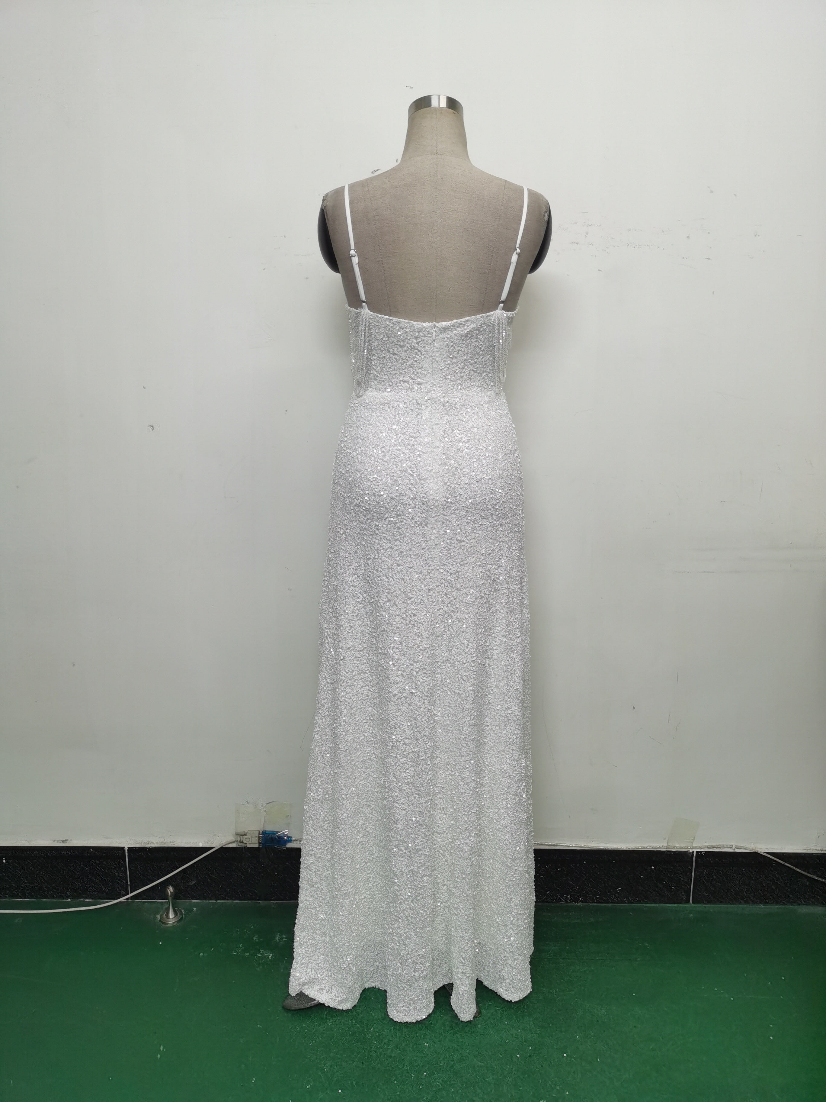 Women mesh sequined evening dress 36