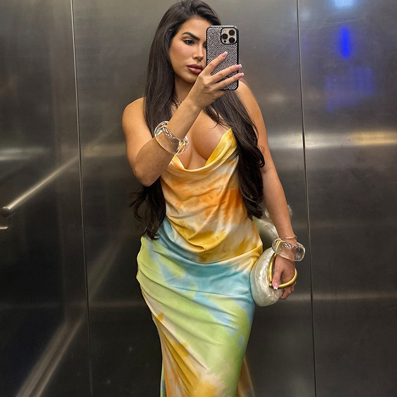 Women summer elegant sexy Backless Halter Neck dress