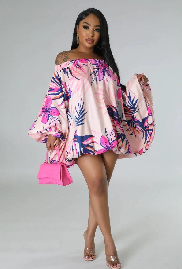 Women Loose Off Shoulder Mini Dress 7