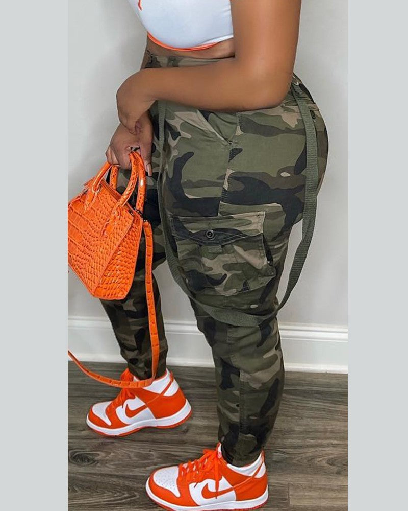 Street Fashion Camo Instep Cargo Pants 5