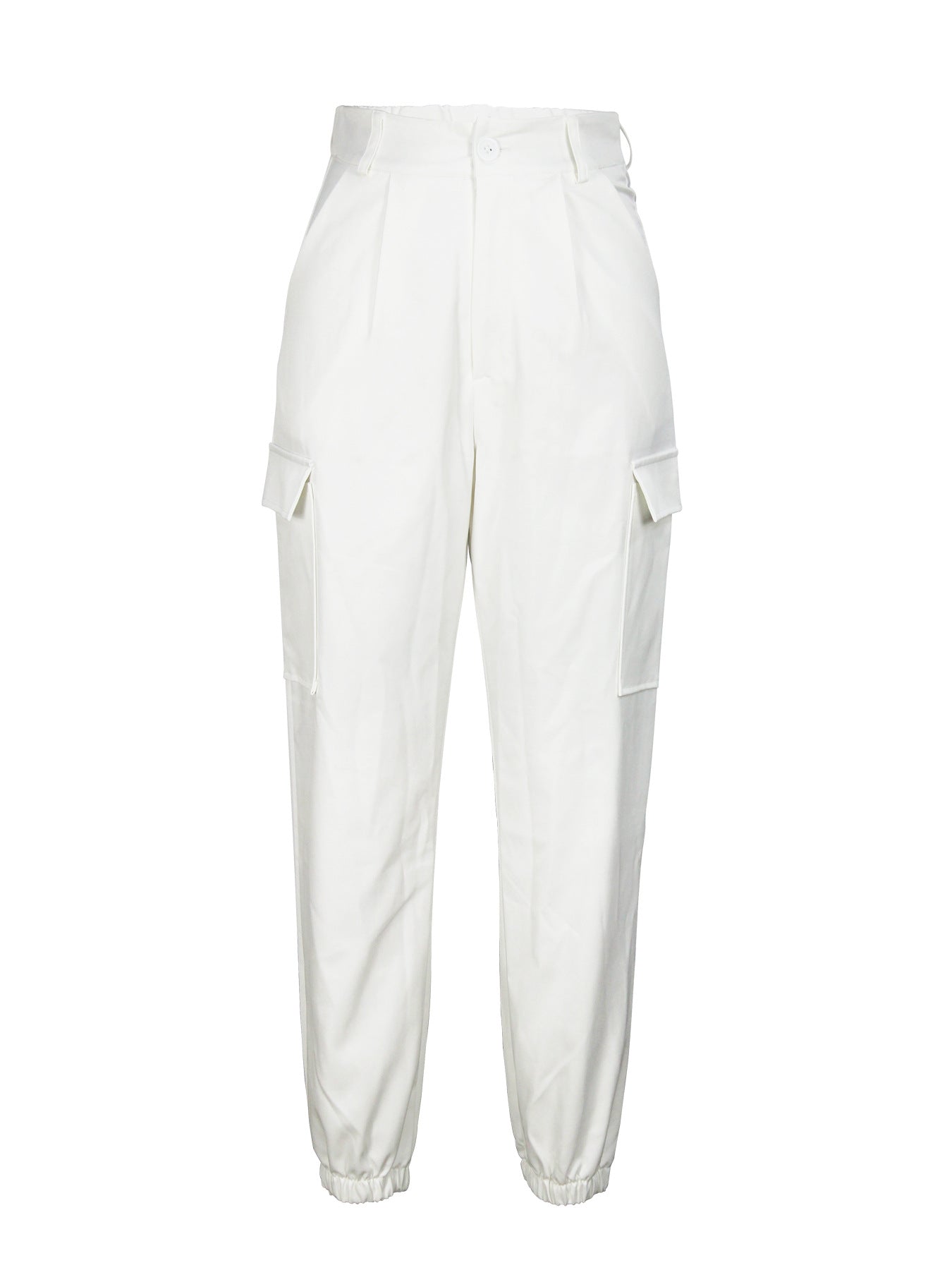 Women Casual Pocket Cuff Cargo Pants 7