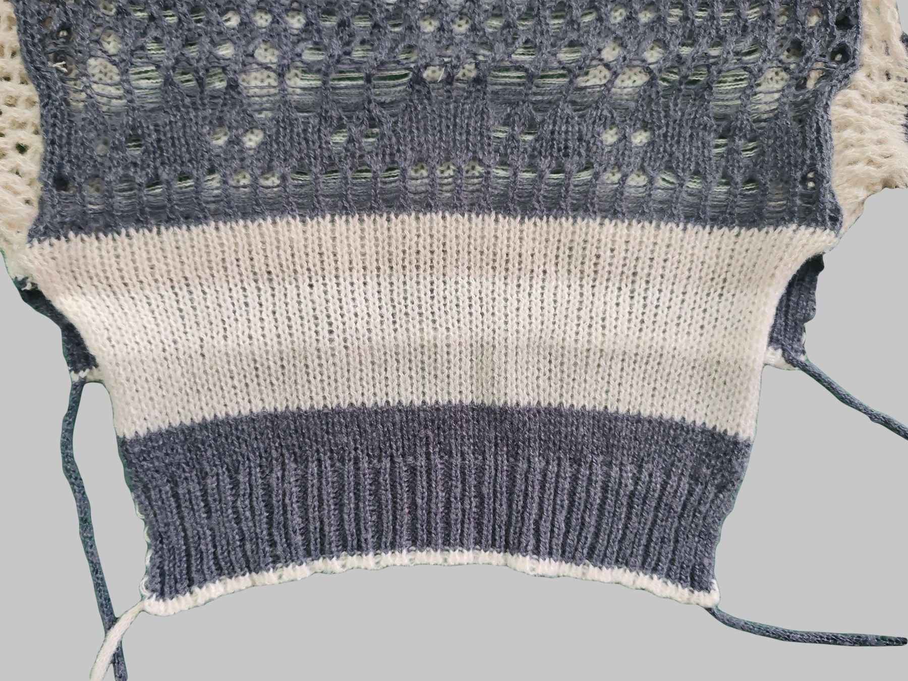 Women's Summer Hollow Ruffled Irregular Contrast Color Long Sleeve Top Short Skirt Set 8