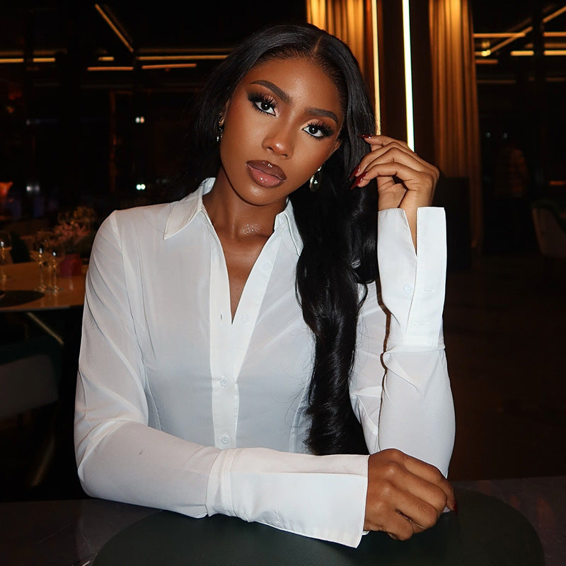 Women Elegant Solid V Neck Long Sleeve Mini Dress 6