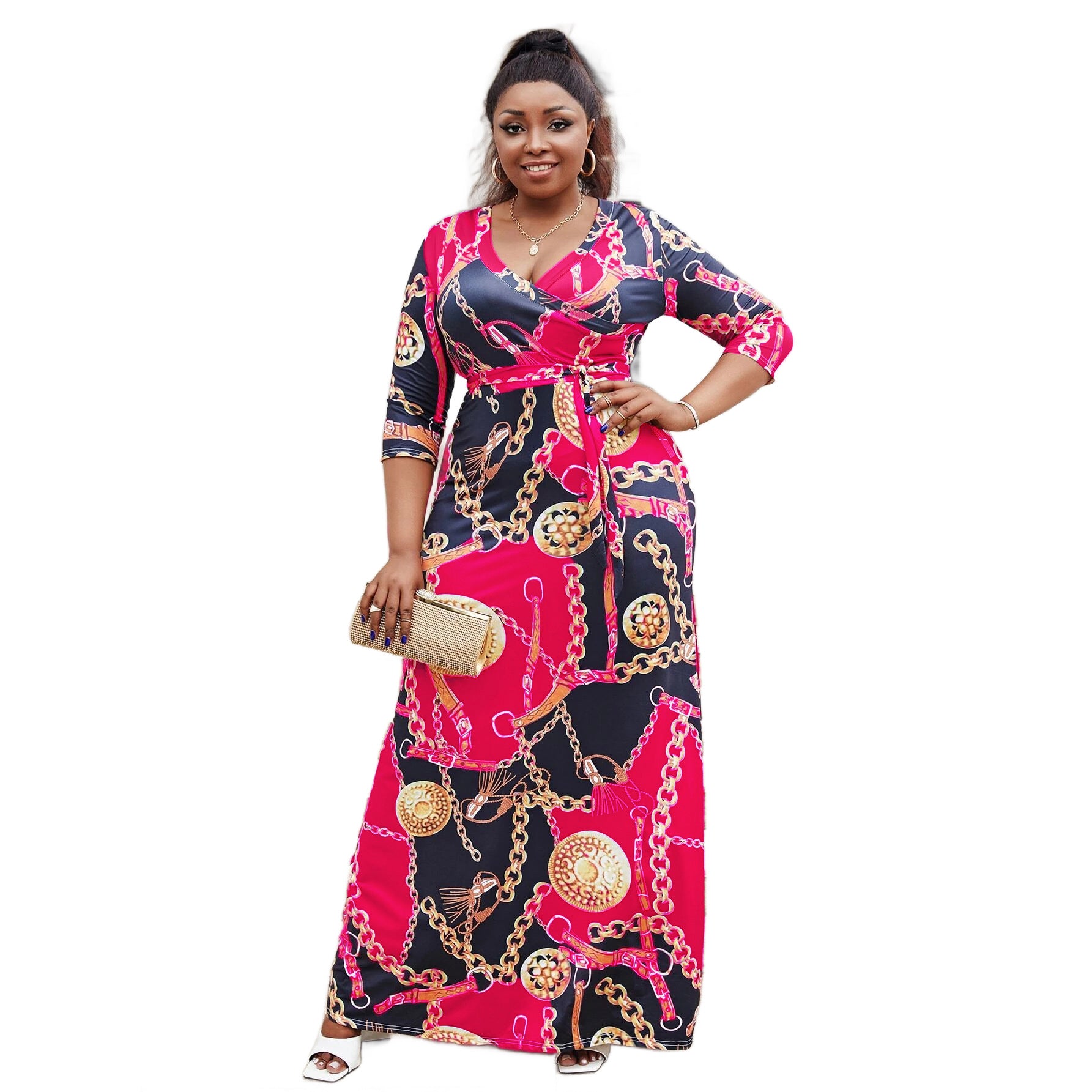 Sexy Fashion Chain Print Fashion Swing Dress 6