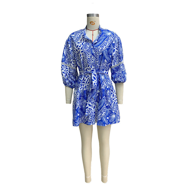 Spring Women's Fashion Print Beach Holidays Dress 9