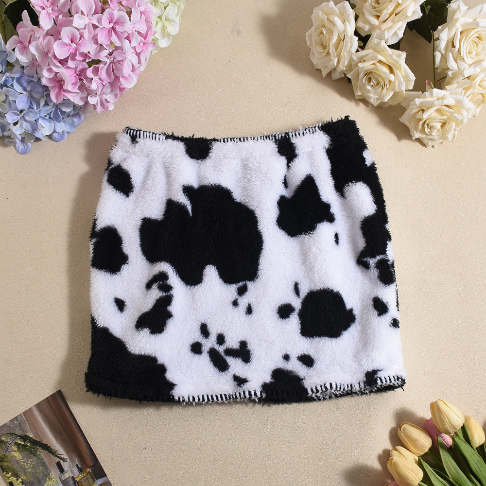 Women Yarn-dyed Lambskin Skirt 12