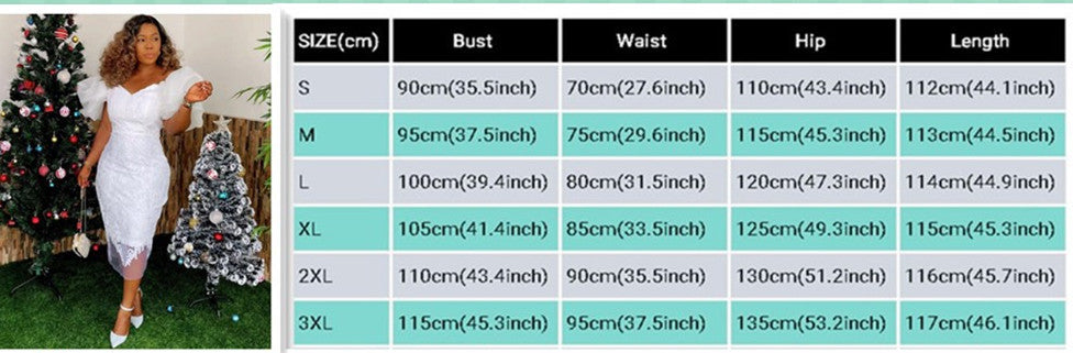 V-Neck Lace Chic Slim Waist Bubble-Sleeve Slit Dress 4