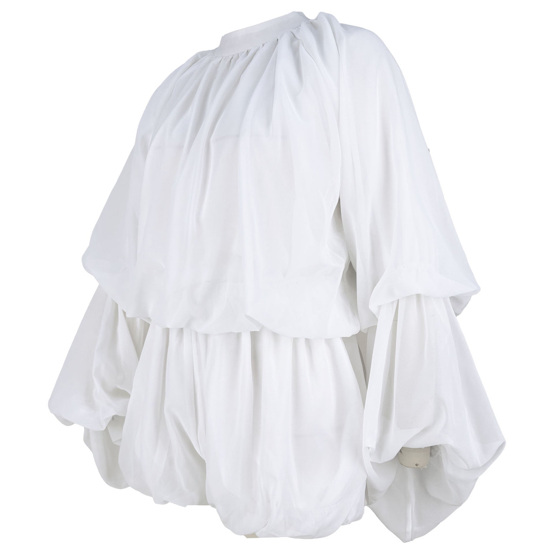 Women's Casual Solid Color Shorts & Round Neck Lantern Sleeve Top Two-Piece Set 19