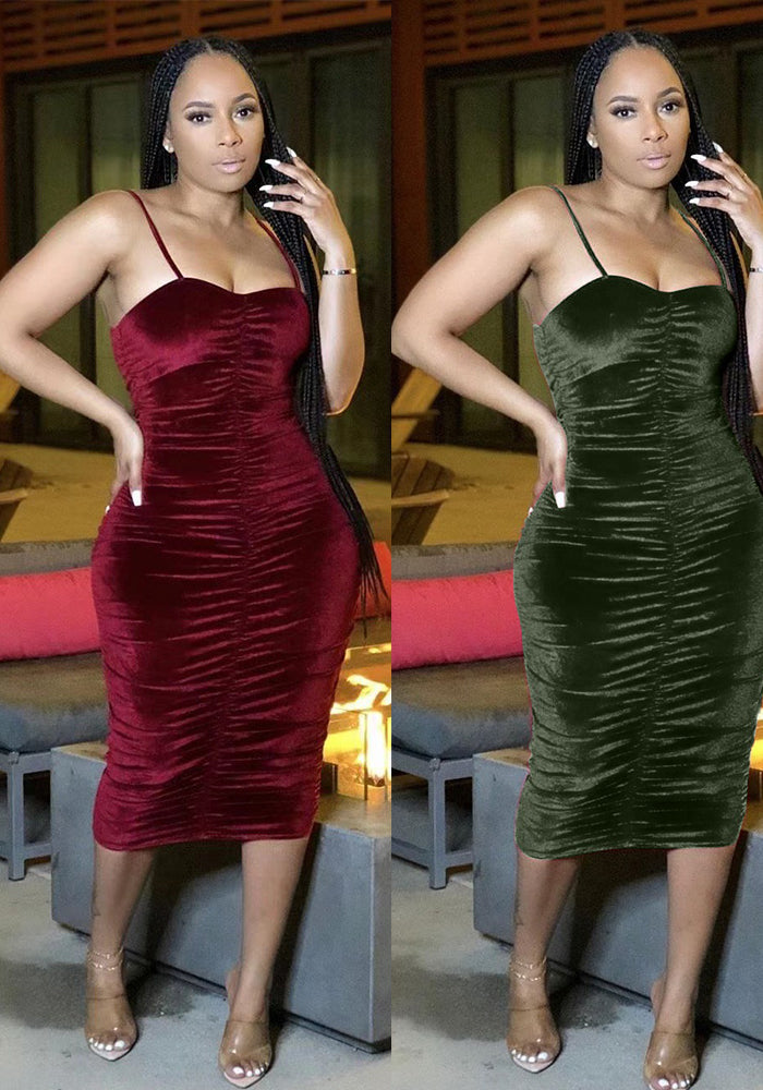 Summer Chic Strap Ruffle Bodycon Dress