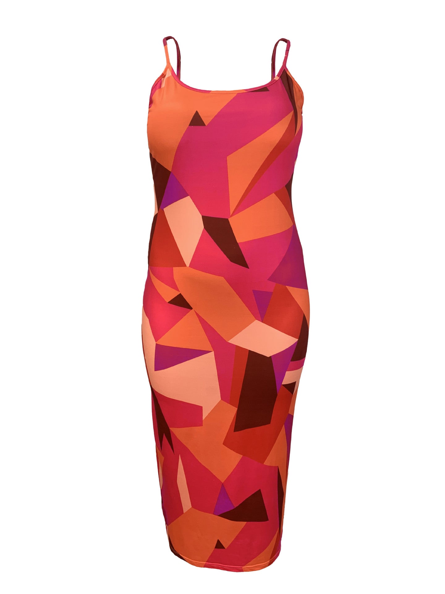 Women's Casual Fashionable Spaghetti Straps Random Print Dress 6