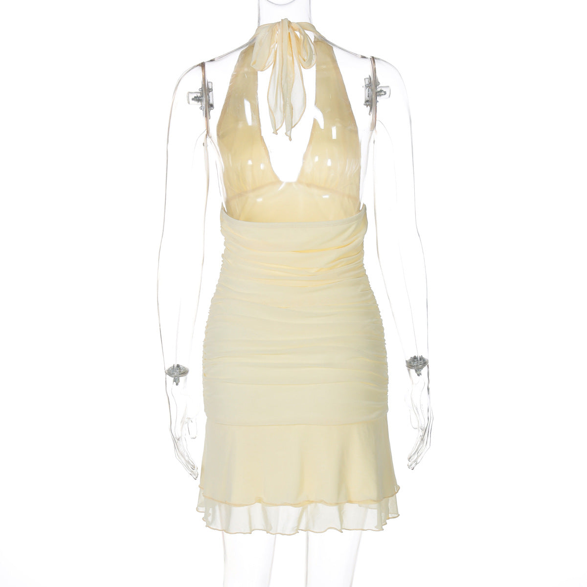 Women Summer Sexy Backless Lace-up Lace-up Slit Dress 10