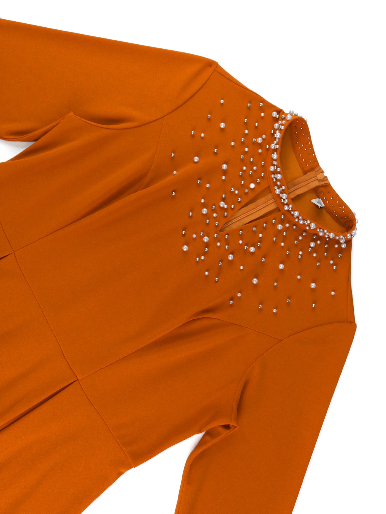 Women's Fashion High Neck A-Line Elegant Beaded Dress 12