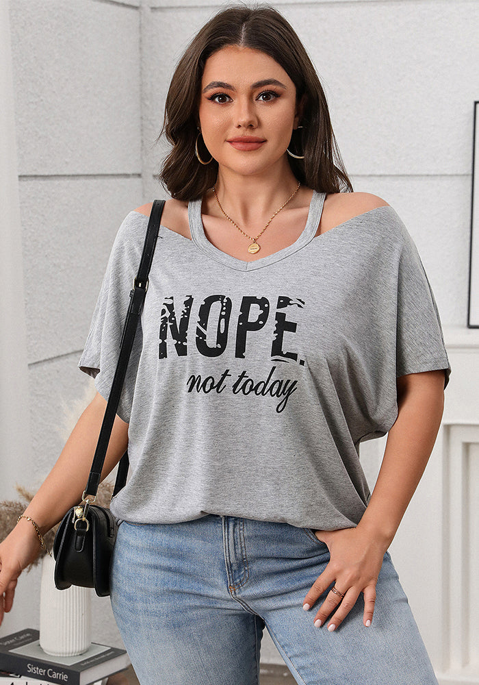 Spring Casual Plus Size Women's Short-Sleeve Off-Shoulder Top