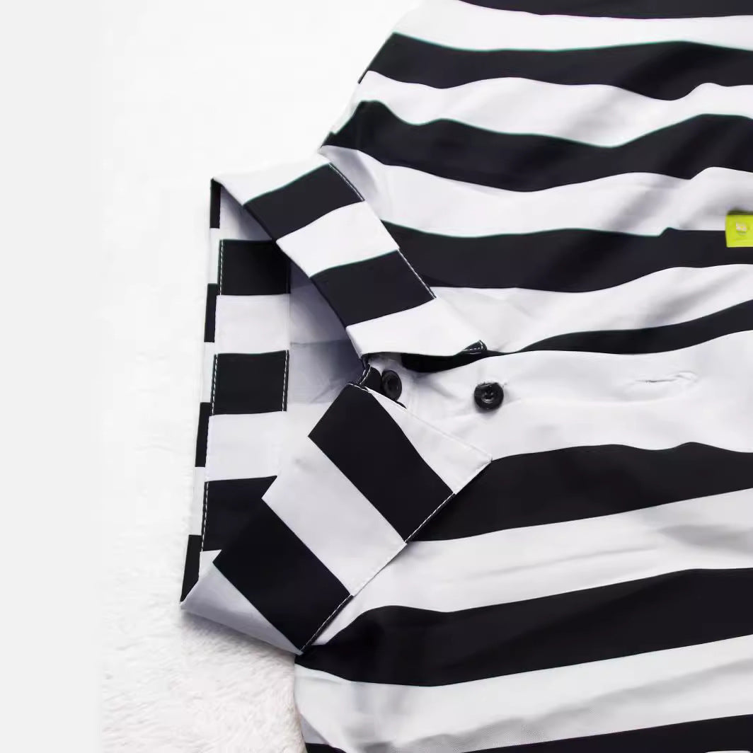 Plus Size Women Summer Striped Printed Short Sleeve Loose Casual Shirt Dress 5