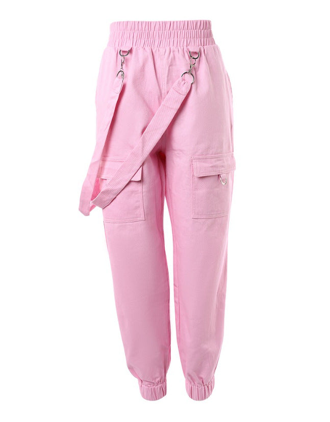 Women American Retro Pocket Overalls 6