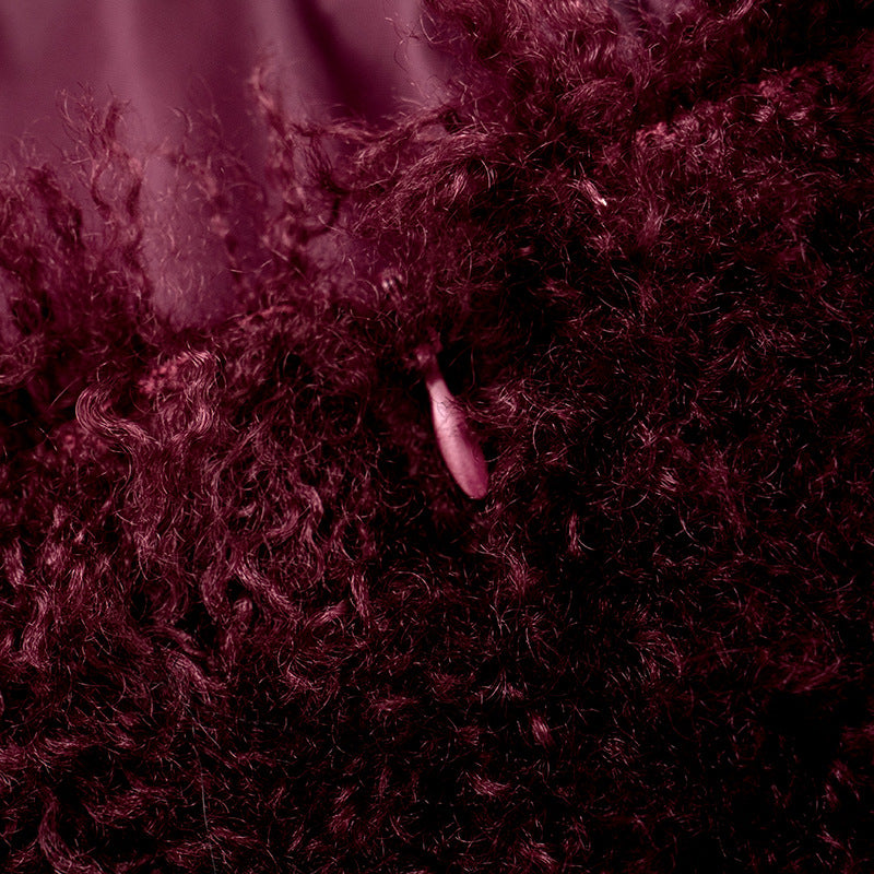 Women's Faux Fur U-Neck Hooded Low Back Top & Skirt Two-Piece Set 35