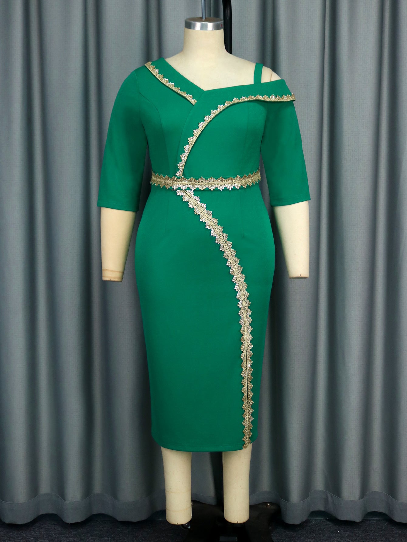 Women Sexy One Shoulder Off Shoulder Party Formal Party Dress 8