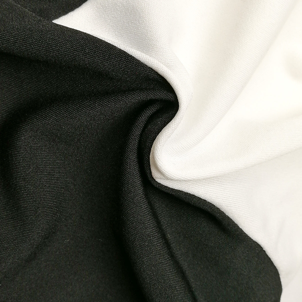 Sexy V-Neck Black And White Patchwork Straps Slit Dress 14