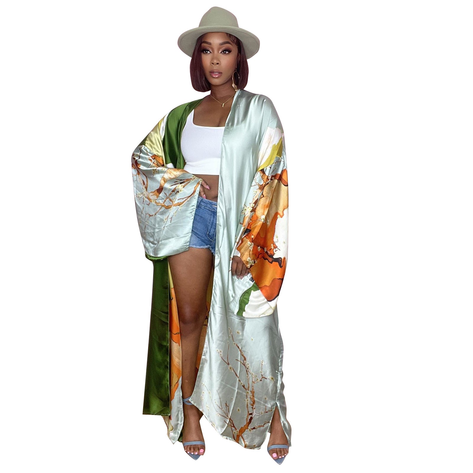 Women'S Printed Sunscreen Cloak Long Sleeve Cardigan 6
