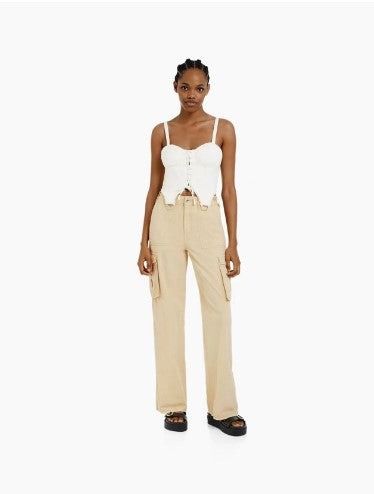 Summer Casual Army Green Cargo Pants Women's Trendy High Waist Slim Fit Trousers 16