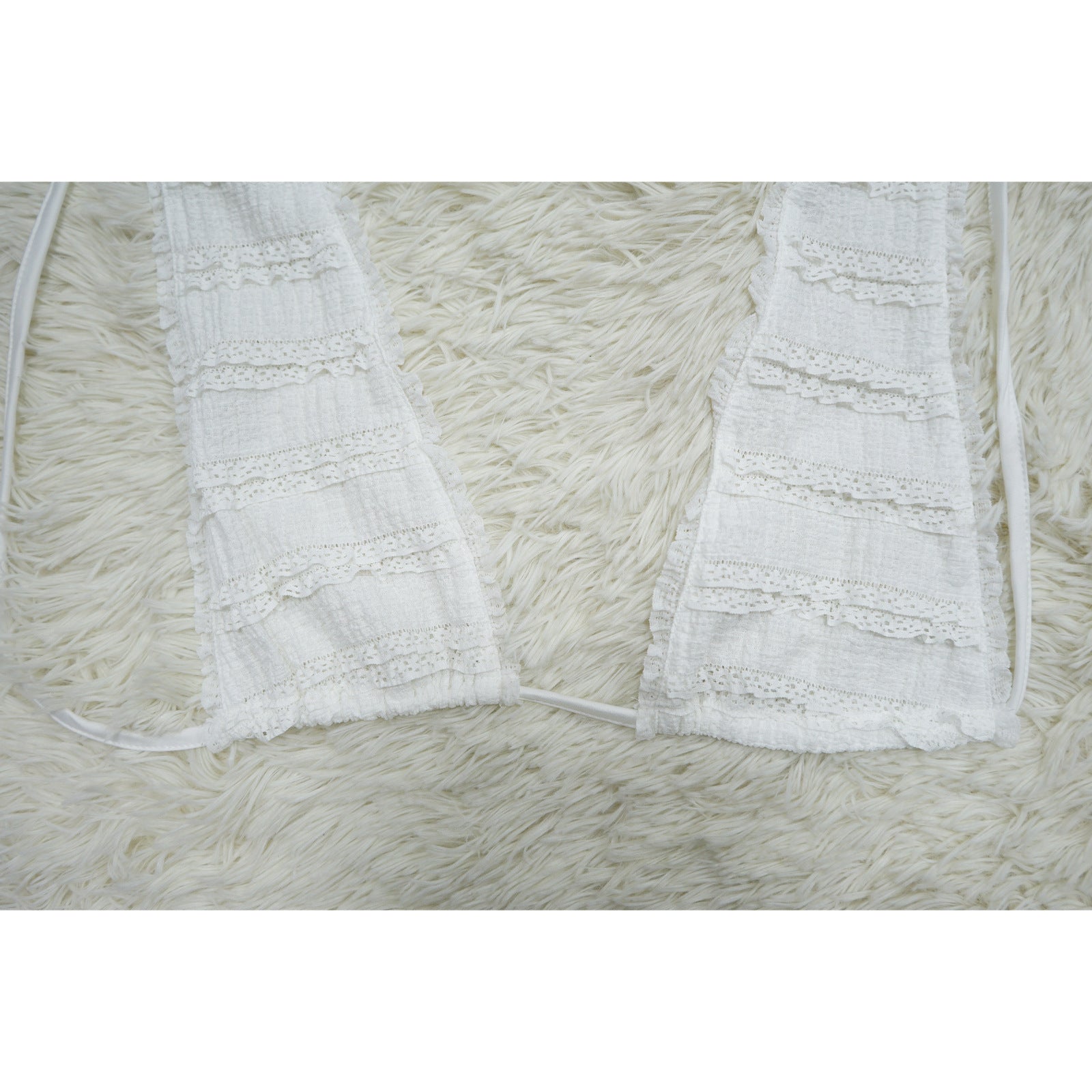 Summer Women Cow Shutter Lace Sleeveless Lace Backless Skirt Two-piece Set 20