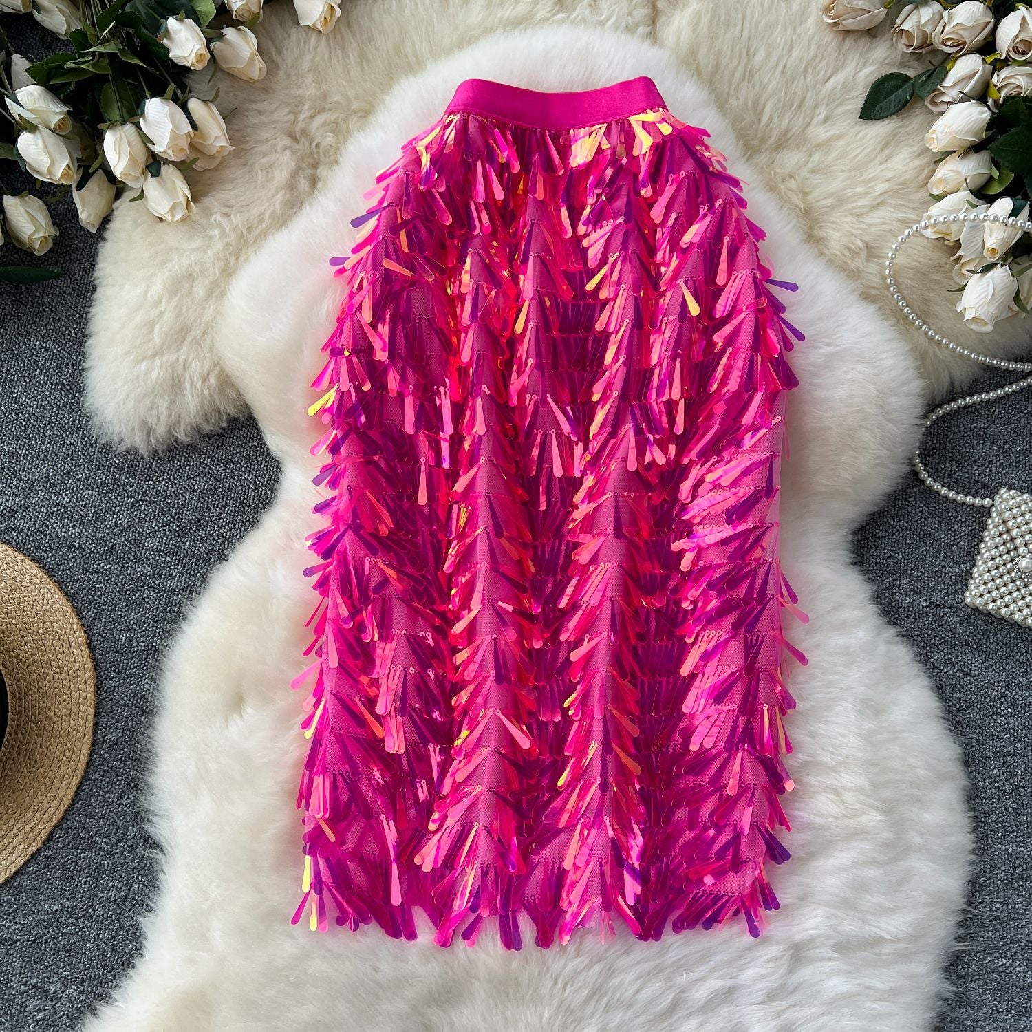 Women Summer Sequined Sparkling Skirt 4