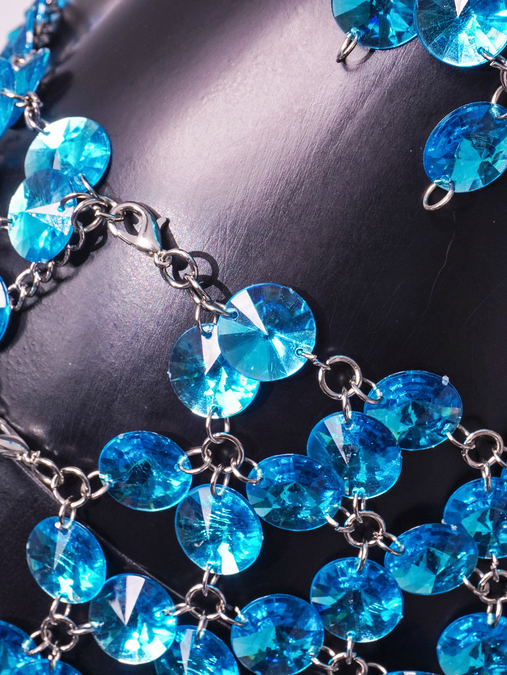 Blue Gem Sexy Halter Neck Strap Low Back Women's Vest Slit Skirt Two-Piece Set 13