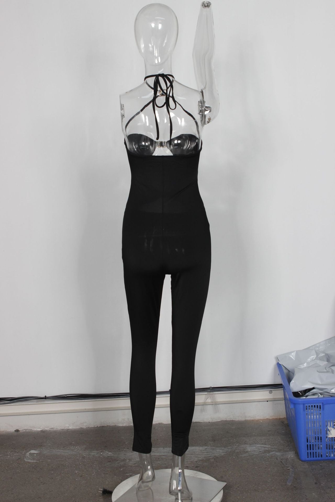 Summer Elastic High Waist Sexy Lace-Up  Hollow Jumpsuit 6