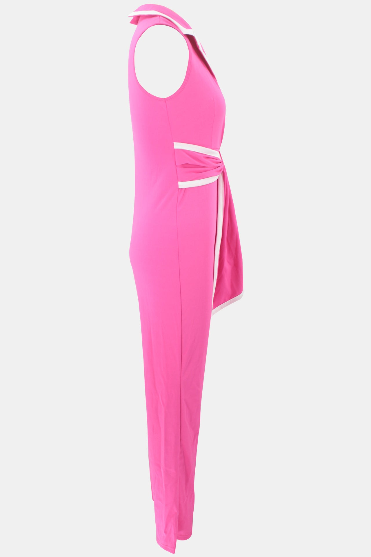 Summer Women's Fashionable V-Neck Chic Elegant Sleeveless Wide Leg Jumpsuit 47