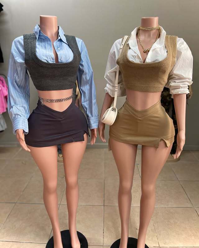 Women Summer V-Waist Split Bodycon Split Skirt 4