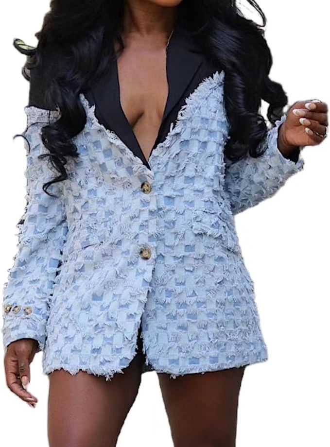 Checkerboard Jacquard Patchwork Jacket 4