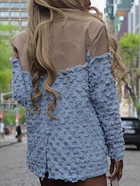 Checkerboard Jacquard Patchwork Jacket